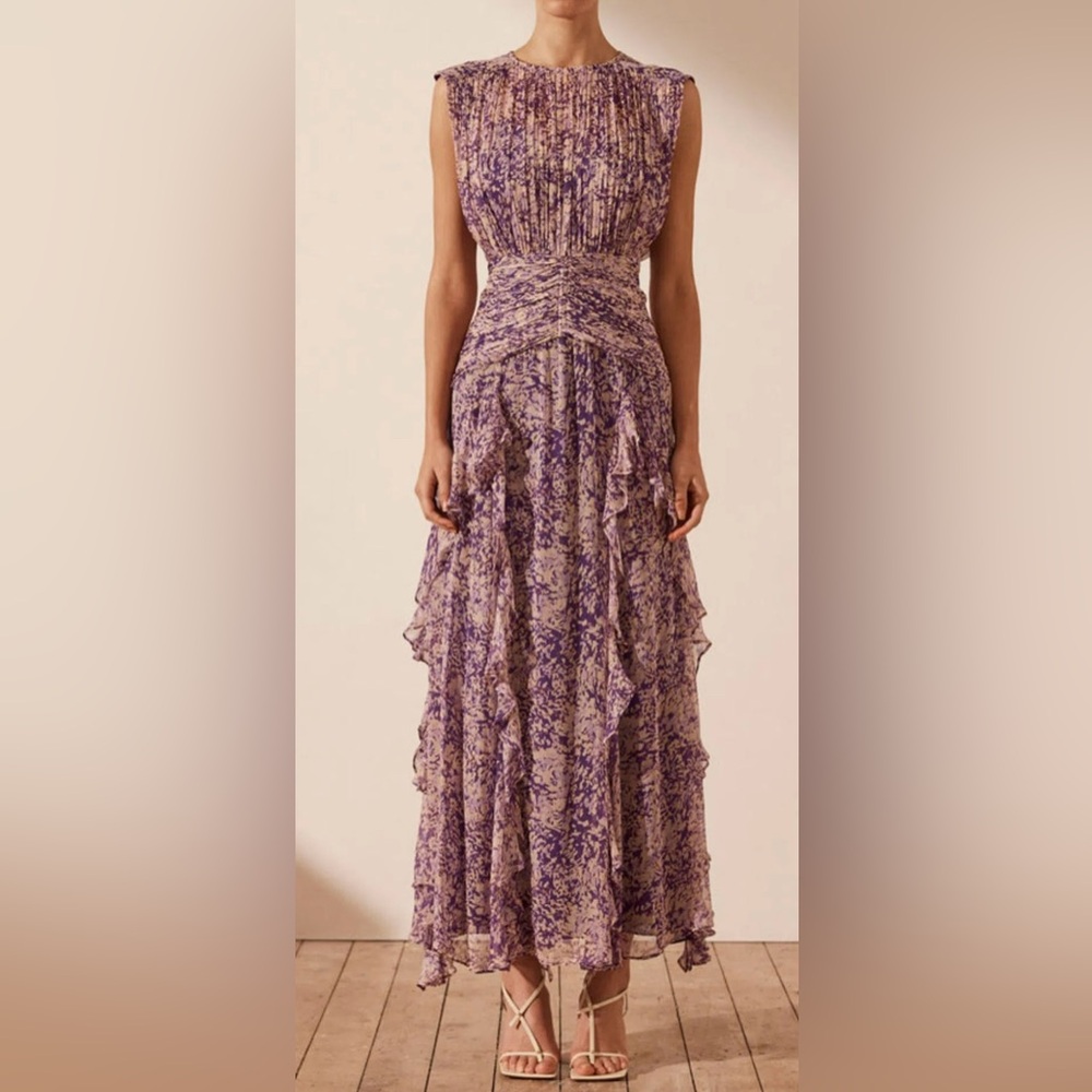 Shona Joy Purple Aurier Round Neck Sleeveless Maxi Dress - Picture 2 of 4